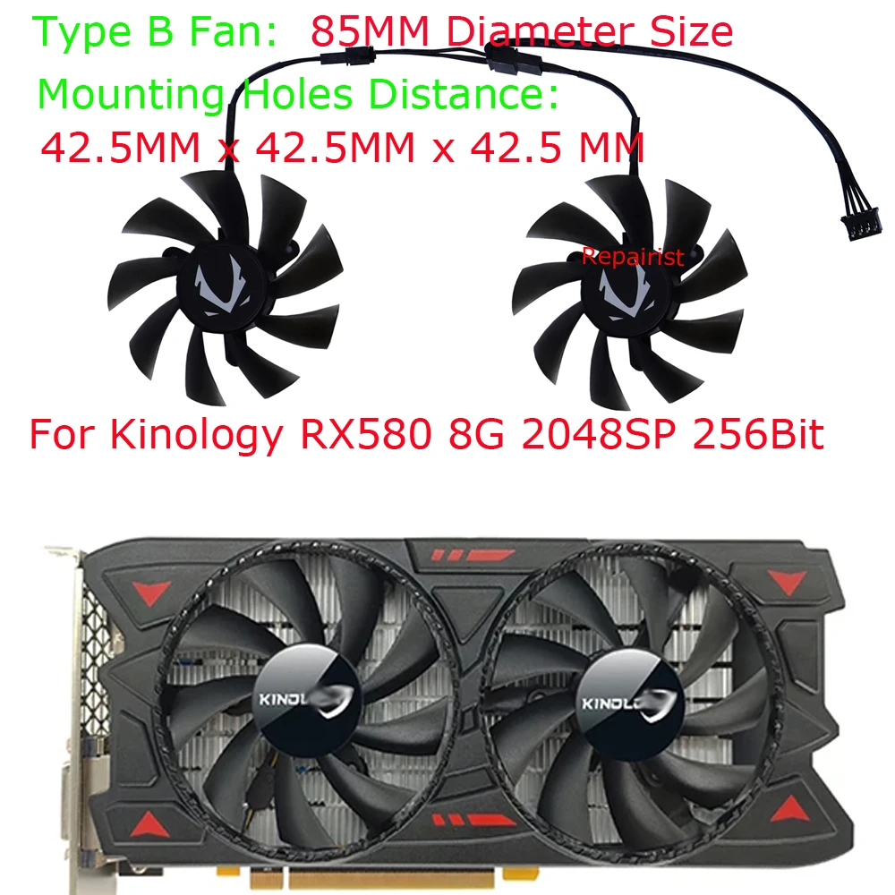 Rx 580 8Gb 2048Sp Gpu - XY-D09015B,그래픽 GPU 쿨러, 비디오 카드 선풍기,