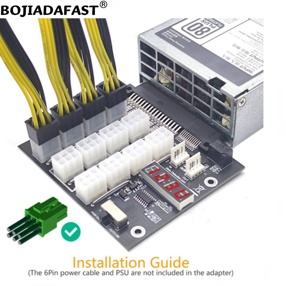 2400W Server Psu Breakout Board - 12개의 포트를 갖춘 PCIE 6핀 커넥터