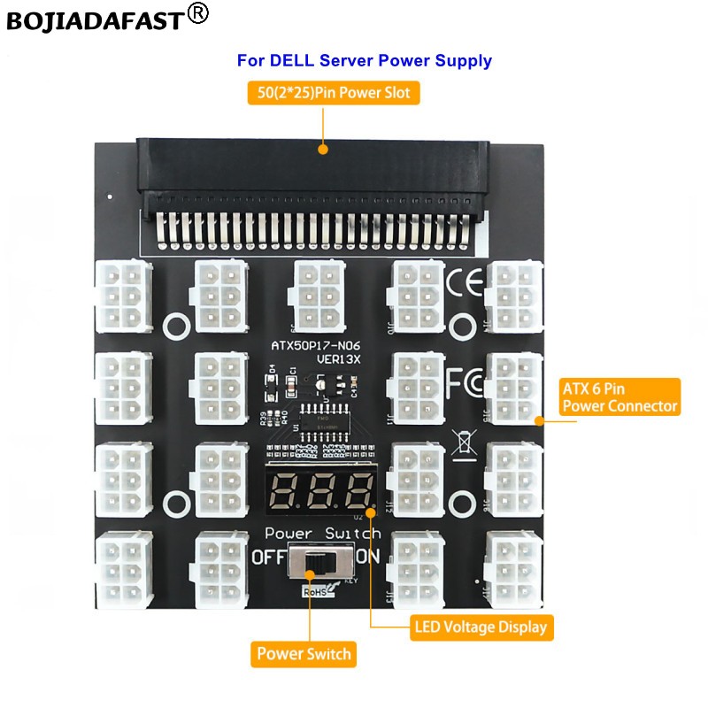 17 포트 PCIe 6핀 커넥터 서버 전원 공급 장치  - 2400W Server Psu Breakout Board 리뷰 및 가격