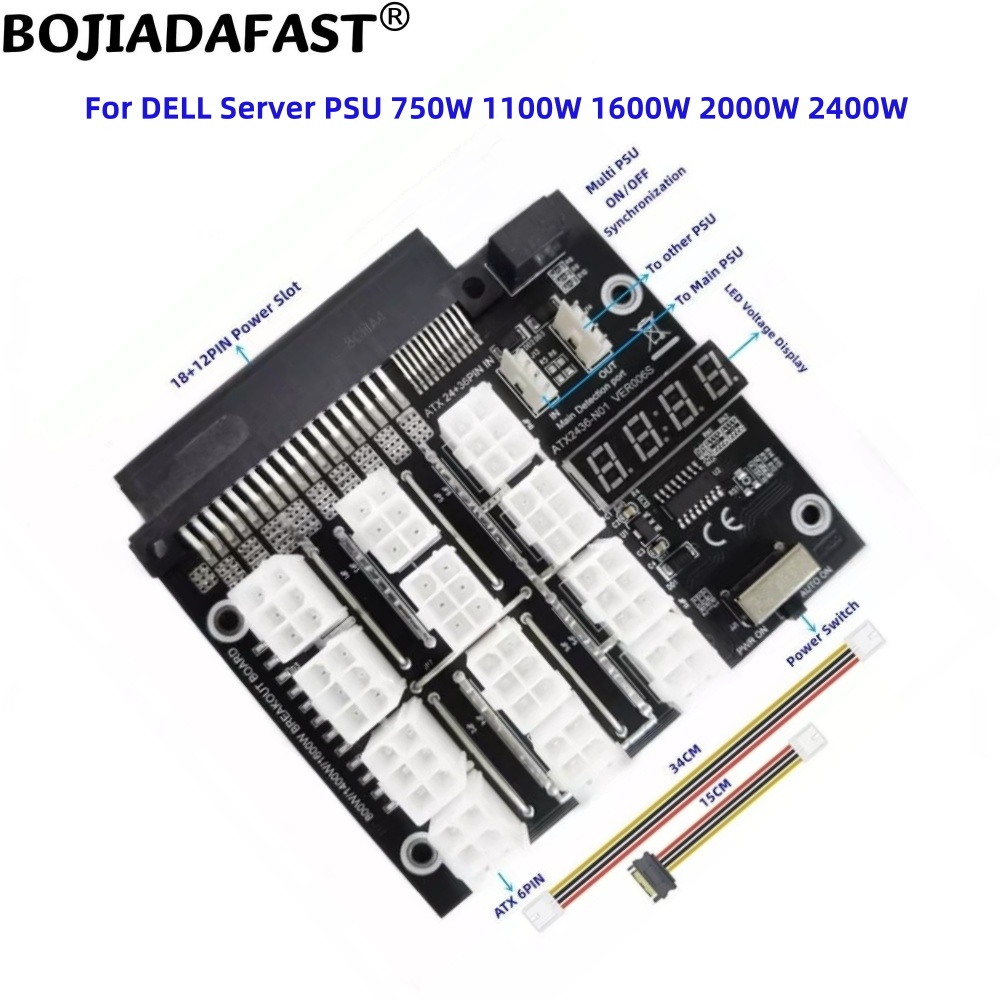 12개의 포트를 갖춘 PCIE 6핀 커넥터 서버용 전원 - 2400W Server Psu Breakout Board 리뷰 및 가격